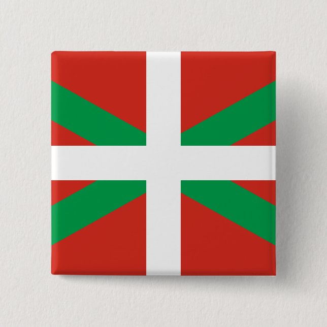 Bóton Quadrado 5.08cm Bandeira do País Basco (Frente)