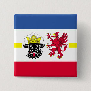 Bóton Quadrado 5.08cm Bandeira do Pinback Butt de Mecklemburgo-Pomerânia