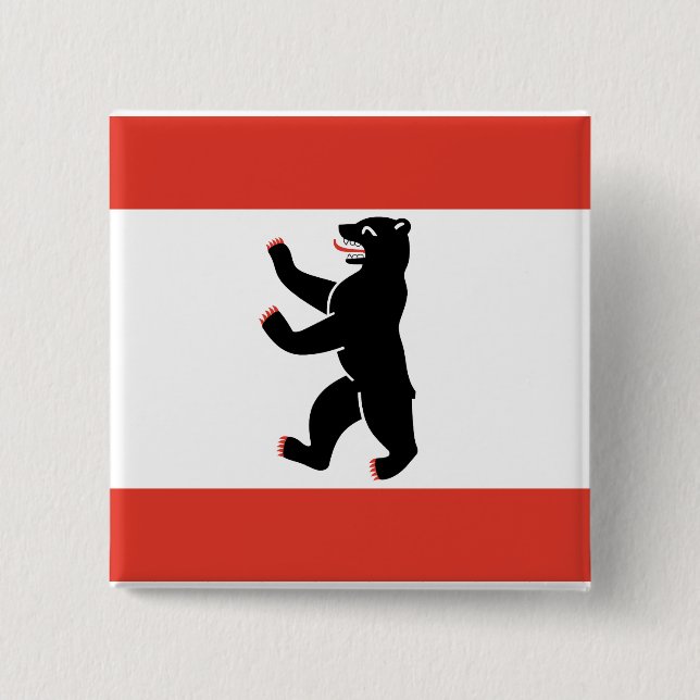 Bóton Quadrado 5.08cm Bandeira do Pinback de Berlim (Frente)