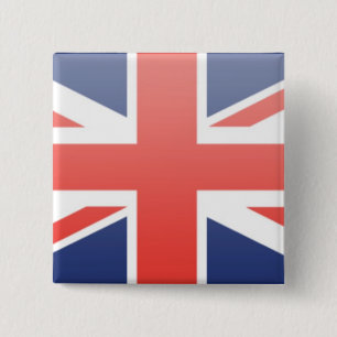 Bóton Quadrado 5.08cm Bandeira do Reino Unido