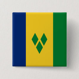 Bóton Quadrado 5.08cm Bandeira do Santo Vicente e Granadinas