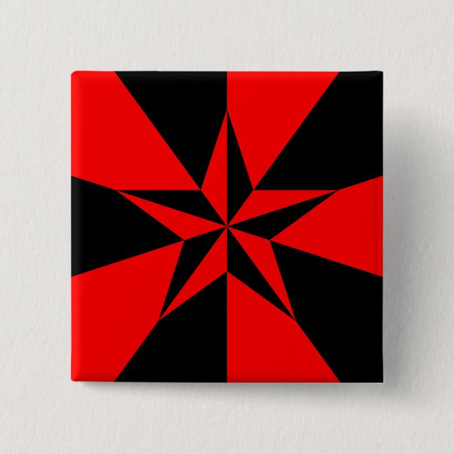 Bóton Quadrado 5.08cm Bandeira do socialismo libertário (Frente)