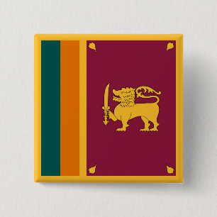 Bóton Quadrado 5.08cm Bandeira do Sri Lanka