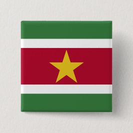 Bóton Quadrado 5.08cm Bandeira do Suriname