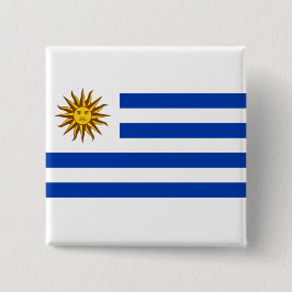 Bóton Quadrado 5.08cm Bandeira do Uruguai