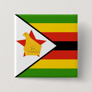 Bóton Quadrado 5.08cm Bandeira do Zimbábue