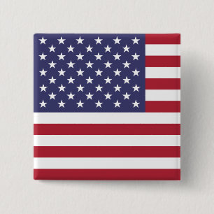 Bóton Quadrado 5.08cm Bandeira dos Estados Unidos