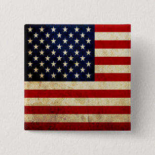 Bóton Quadrado 5.08cm Bandeira dos EUA