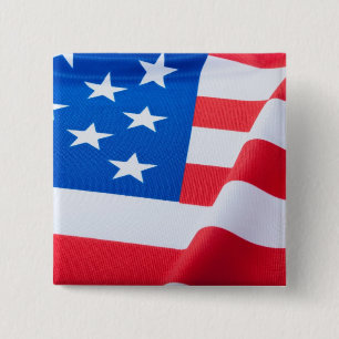 Bóton Quadrado 5.08cm Bandeira dos EUA