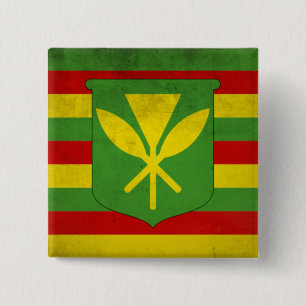 Bóton Quadrado 5.08cm Bandeira dos Havaianos Nativos