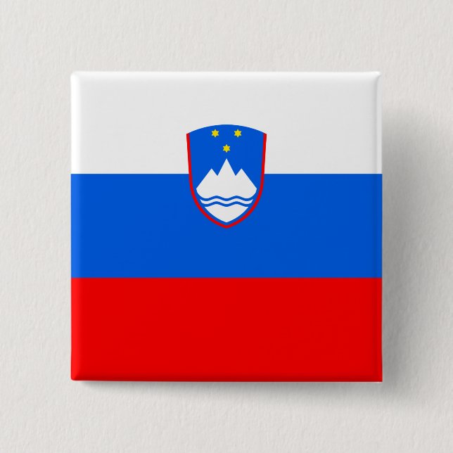 Bóton Quadrado 5.08cm Bandeira eslovena (Frente)