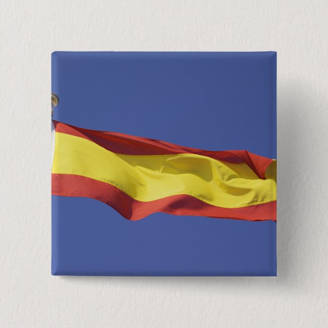 Bóton Quadrado 5.08cm Bandeira Espanhola RF) (Frente)