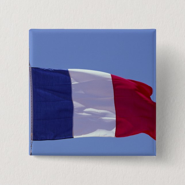 Bóton Quadrado 5.08cm bandeira francesa (Frente)