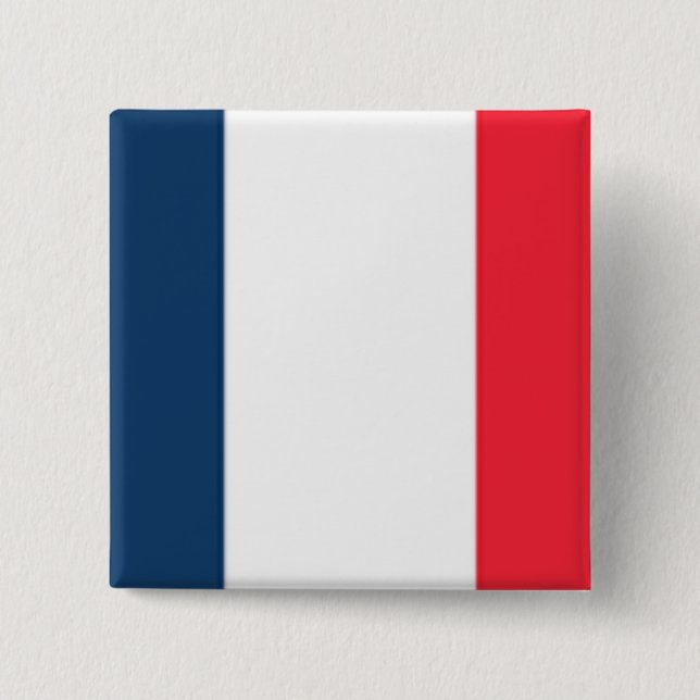 Bóton Quadrado 5.08cm Bandeira francesa (Frente)