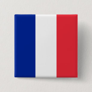 Bóton Quadrado 5.08cm Bandeira francesa (França)