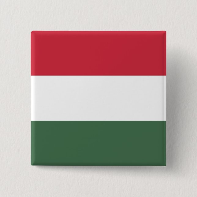 Bóton Quadrado 5.08cm Bandeira Húngara (Frente)