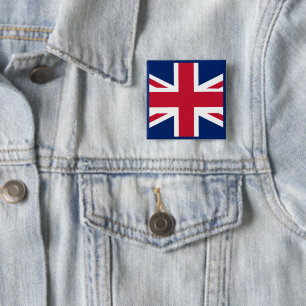 Bóton Quadrado 5.08cm Bandeira Inglesa Patriótica
