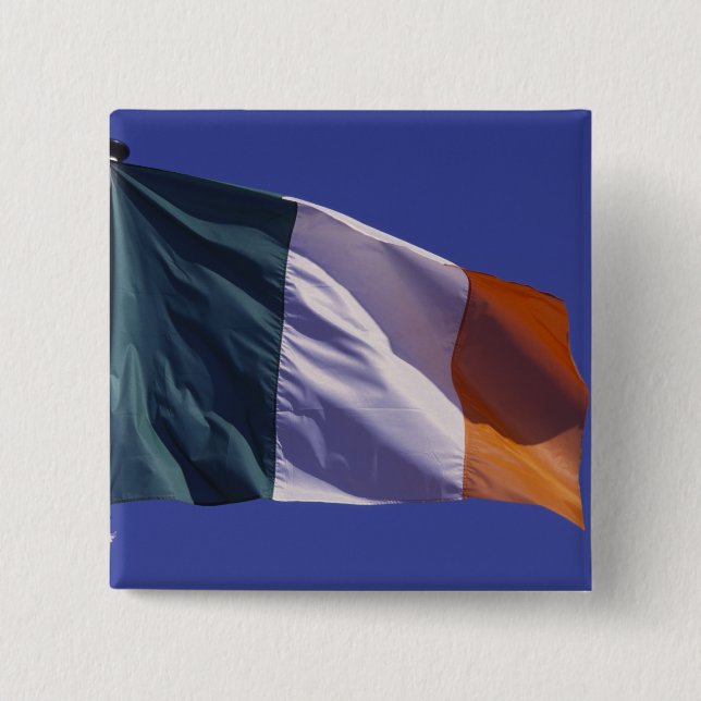 Bóton Quadrado 5.08cm bandeira irlandesa (Frente)