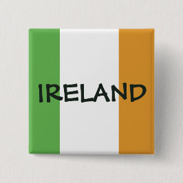 Bóton Quadrado 5.08cm Bandeira Irlandesa Com Shamrock