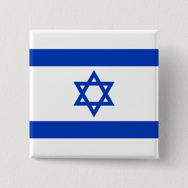 Bóton Quadrado 5.08cm Bandeira israelita (Israel) (Frente)
