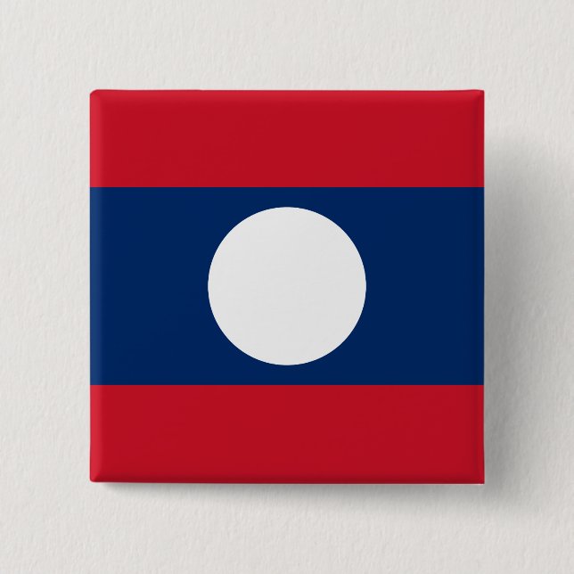Bóton Quadrado 5.08cm Bandeira Laos (Frente)