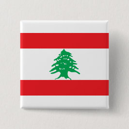 Bóton Quadrado 5.08cm Bandeira Libanesa (Bandeira do Líbano)