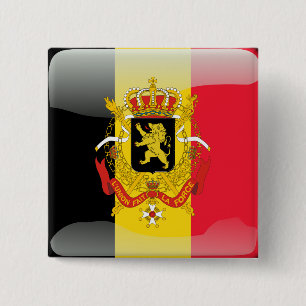 Bóton Quadrado 5.08cm Bandeira lustrosa belga