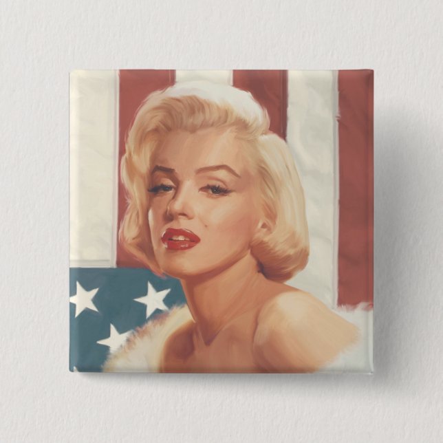 Bóton Quadrado 5.08cm Bandeira Marilyn (Frente)