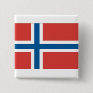 Bóton Quadrado 5.08cm Bandeira norueguesa