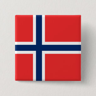 Bóton Quadrado 5.08cm Bandeira norueguesa (Noruega)