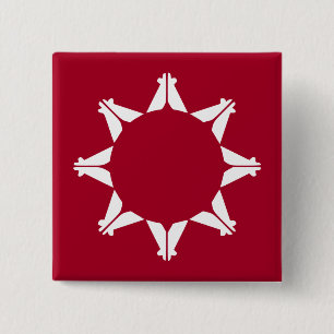 Bóton Quadrado 5.08cm Bandeira Oglala Lakota Sioux