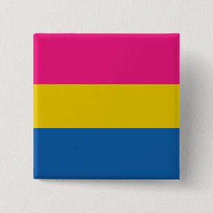 Bóton Quadrado 5.08cm Bandeira Pansexual contínua do orgulho