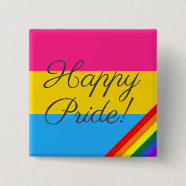 Bóton Quadrado 5.08cm Bandeira Pansexual do Orgulho