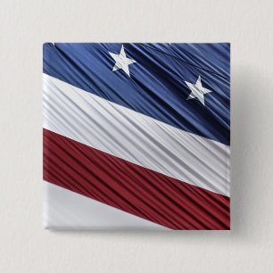 Bóton Quadrado 5.08cm Bandeira Patriótica Americana Vermelha, Branca e