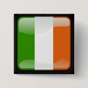 Bóton Quadrado 5.08cm Bandeira polida da Irlanda