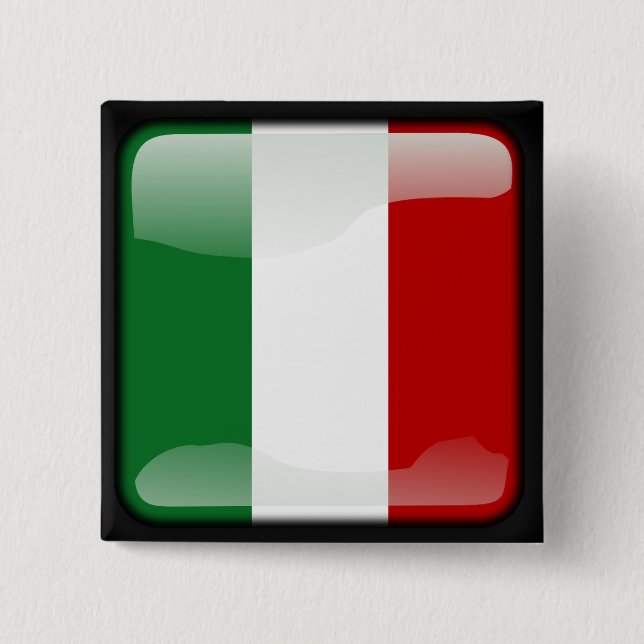 Bóton Quadrado 5.08cm Bandeira polida italiana (Frente)