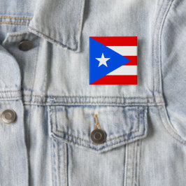Bóton Quadrado 5.08cm Bandeira Porto Rico
