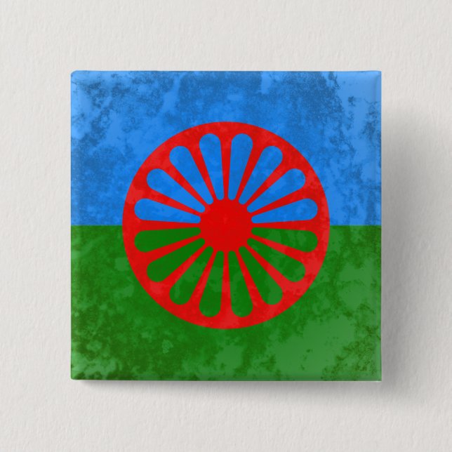Bóton Quadrado 5.08cm bandeira romani (Frente)