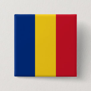 Bóton Quadrado 5.08cm Bandeira romena (Romênia)