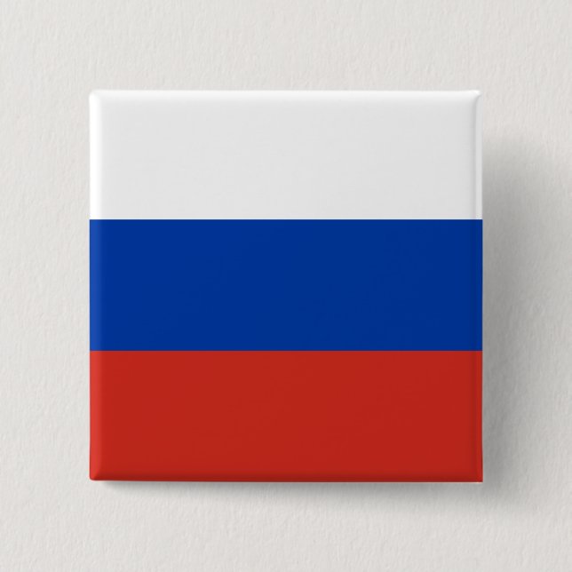 Bóton Quadrado 5.08cm Bandeira Rússia (Rússia) (Frente)