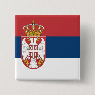 Bóton Quadrado 5.08cm Bandeira Sérvia