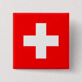 Bóton Quadrado 5.08cm Bandeira Suíça (Suiça)