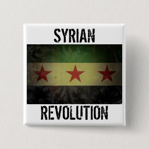 Bóton Quadrado 5.08cm "Bandeira suja de Syria da revolução síria"
