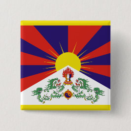 Bóton Quadrado 5.08cm Bandeira Tibetana