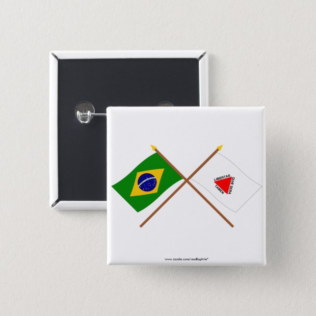 Botton Pin Bandeiras Cruzadas Brasil x EUA