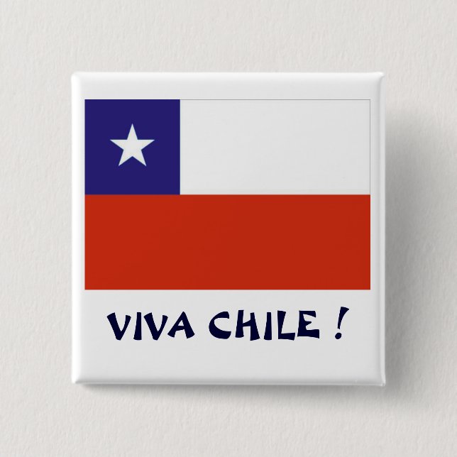 Bóton Quadrado 5.08cm Bandera Viva o Chile IV (Frente)
