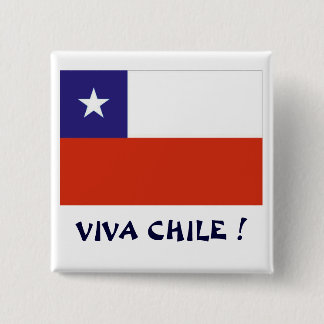 Bóton Quadrado 5.08cm Bandera Viva o Chile IV