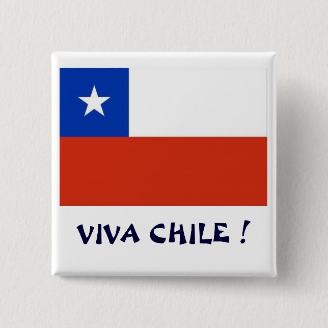 Bóton Quadrado 5.08cm Bandera Viva o Chile mim (Frente)