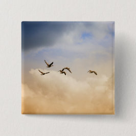 Bóton Quadrado 5.08cm Bando de Aves em Voo