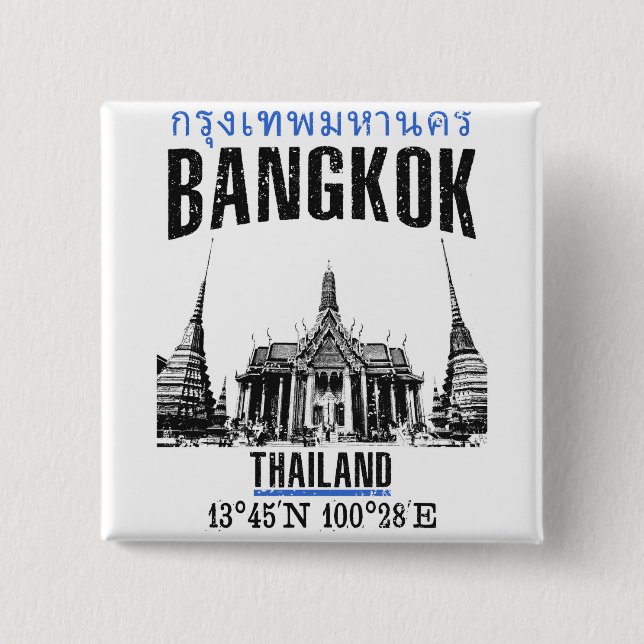 Bóton Quadrado 5.08cm Bangkok (Frente)